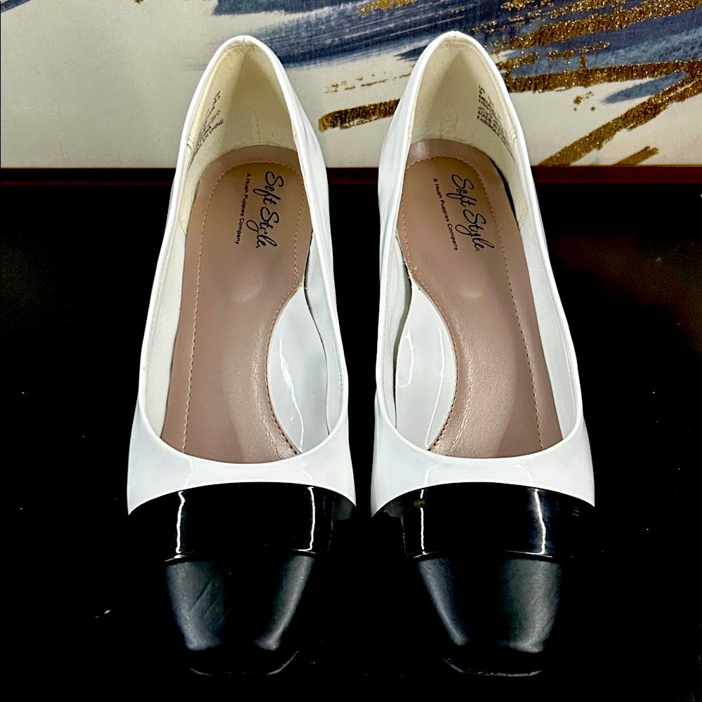 Soft Style Black and White Heels